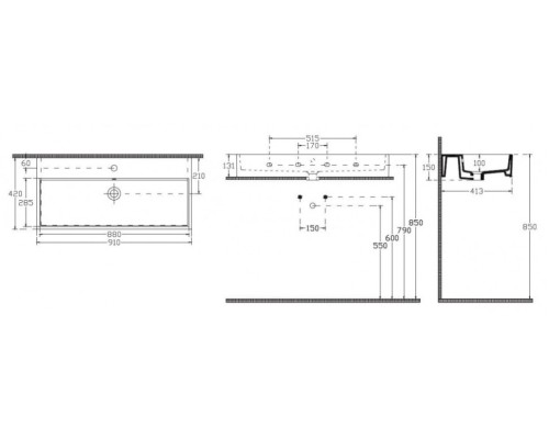 Раковина Isvea Purita 90 см, накладная белый 10PL50090SV