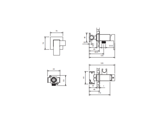 Встраиваемый гигиенический душ AltroBagno BM 060120 Cr хром