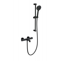Смеситель для ванны с душевым гарнитуром и термостатом Wonzon&Woghand, Черный матовый