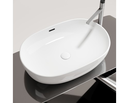 Раковина-чаша накладная Ceramicanova со сливом переливом Element 610x420x155