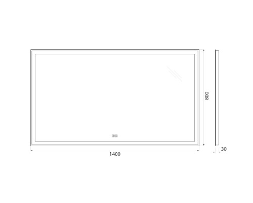 Зеркало BelBagno 140 SPC-GRT-1400-800-LED-TCH-WARM с подсветкой с подогревом с сенсорным выключателем