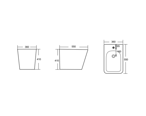 Биде напольное белое Iberica Blanca Toledo Bide с отверстием под смеситель