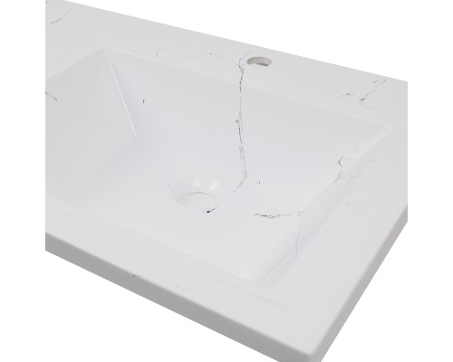 Раковина над стиральной машиной Uperwood Марсал 120х48,6 белый мрамор, правая, крыло слева