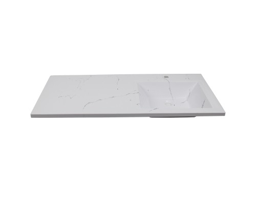 Раковина над стиральной машиной Uperwood Марсал 120х48,6 белый мрамор, правая, крыло слева