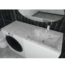 Раковина над стиральной машиной Uperwood Марсал 120х48,6 белый мрамор, правая, крыло слева