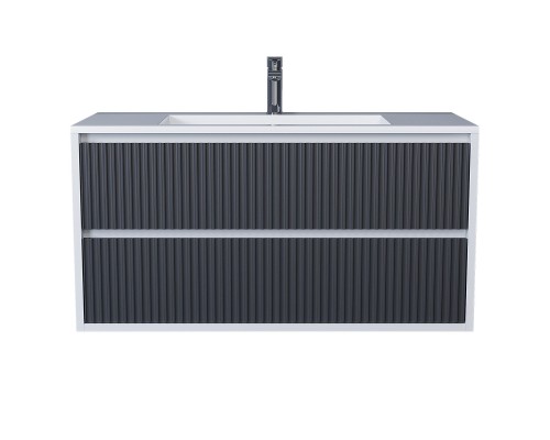 Тумба под раковину 100 см, Uperwood Next Premium, белая/графит, 2 ящика