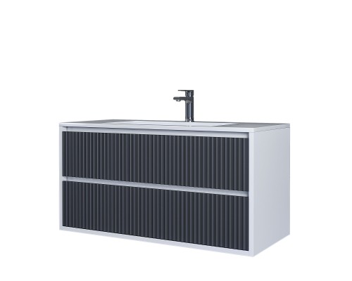 Тумба под раковину 100 см, Uperwood Next Premium, белая/графит, 2 ящика