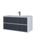 Тумба под раковину 100 см, Uperwood Next Premium, белая/графит, 2 ящика