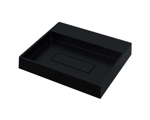 Раковина накладная прямоугольная, Uperwood Tanos Quartz 50 см, черная, "космос"