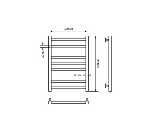 Полотенцесушитель водяной Comfysan Pioli-K W-6 60/40, хром