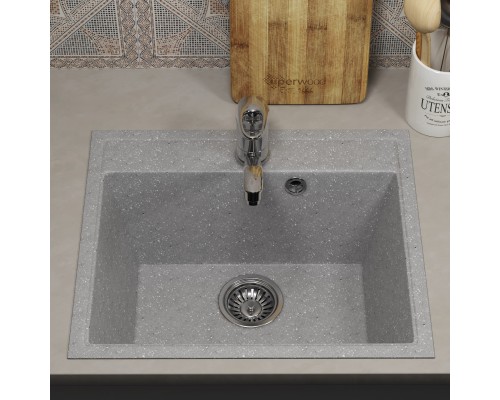 Кухонная мойка из искусственного камня Uperwood ECON UPD-408-003, серая матовая
