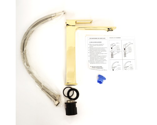 Смеситель для раковины BelBagno Luce LUC-LMC-ORO-W0 Золото