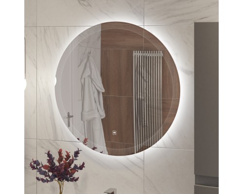 Зеркало Cezares Eco 80 CZR-SPC-ECO-800-LED-TCH с подсветкой с лазерной гравировкой и сенсорным выключателем
