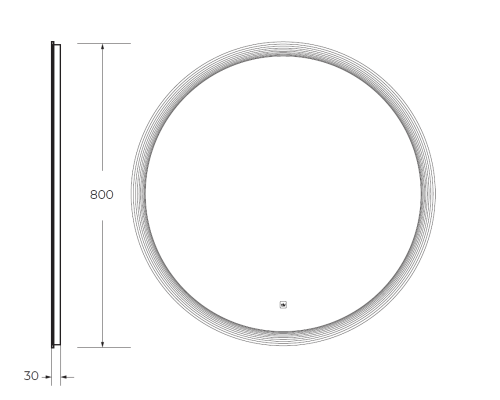 Зеркало Cezares Eco 80 CZR-SPC-ECO-800-LED-TCH с подсветкой с лазерной гравировкой и сенсорным выключателем