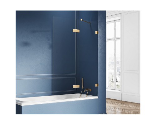 Шторка для ванны NEW TRENDY AVEXA GOLD BRUSHED 140x150 R брашированное золото
