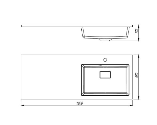 Раковина над стиральной машиной Uperwood Cosmos Quartz 120 правая, крыло слева, серый шелк