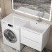Раковина над стиральной машиной Uperwood Cosmos 120 см, правая, крыло слева, белый глянец