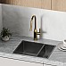 Смеситель для кухни SANCOS Grand SC4002BG с выдвижным изливом, браш золото