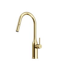 Смеситель для кухни SANCOS Grand SC4002BG с выдвижным изливом, браш золото