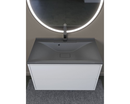 Раковина для ванной кварцевая Uperwood Elen Quartz 80х45х15,8, серая матовая, серый шелк