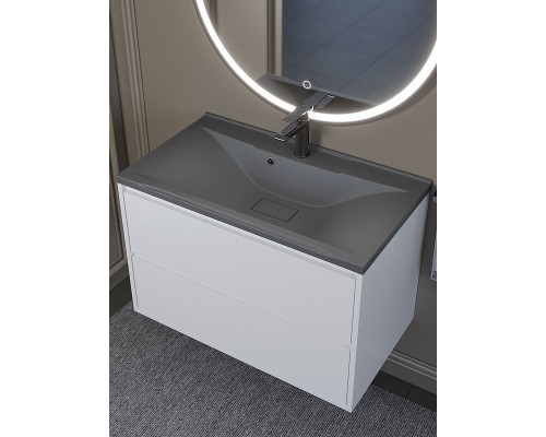 Раковина для ванной кварцевая Uperwood Elen Quartz 80х45х15,8, серая матовая, серый шелк