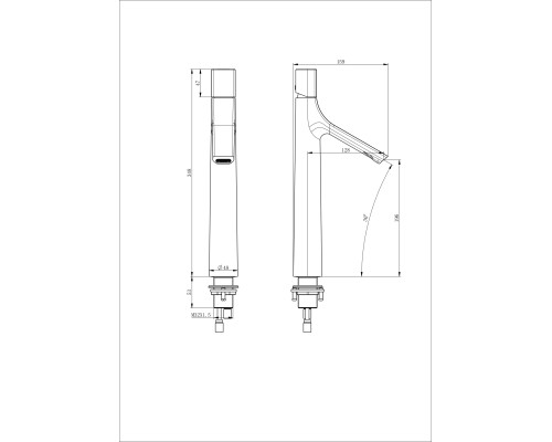Смеситель для раковины высокий Wonzon&Woghand, Брашированное золото