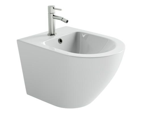 Биде подвесное Ceramicanova Альба (Alba) с крепежом для скрытого монтажа белый