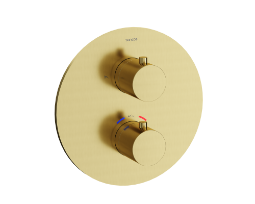 Душевой комплект с термостатом SANCOS Etna брашированное золото, SC9010BG