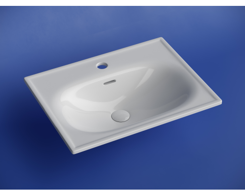 Раковина накладная Ceramicanova Сабо (Sabo) с отверстием под смеситель 600x460x130 белый