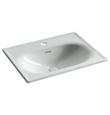 Раковина накладная Ceramicanova Сабо (Sabo) с отверстием под смеситель 600x460x130 белый 