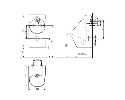 Писсуар Toto Public UWN926EBS подвесной
