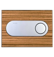 Панель смыва с 2 клавишами Schwab Circle, основы zebrano, клавиш глянец хром