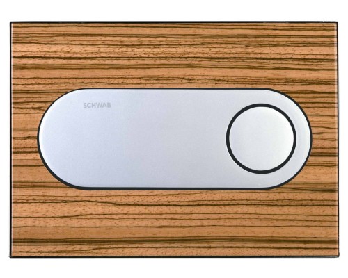 Панель смыва с 2 клавишами Schwab Circle, основы zebrano, клавиш глянец хром