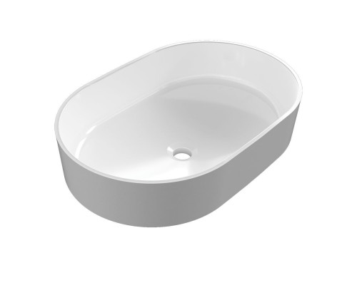 Раковина накладная для ванной Uperwood Aura 60х40,4х17,5 см, овальная, белая глянцевая