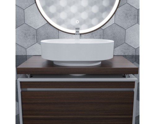 Раковина накладная для ванной Uperwood Aura 60х40,4х17,5 см, овальная, белая глянцевая