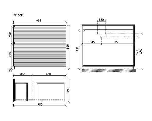 Тумба под раковину Напольная Sancos Folk Floor 99.5 FL100FLCP Капучино