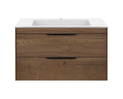 База под раковину Vincea Chiara 2D 800 подвесная 2 выкатных ящика Soft-close T.Oak