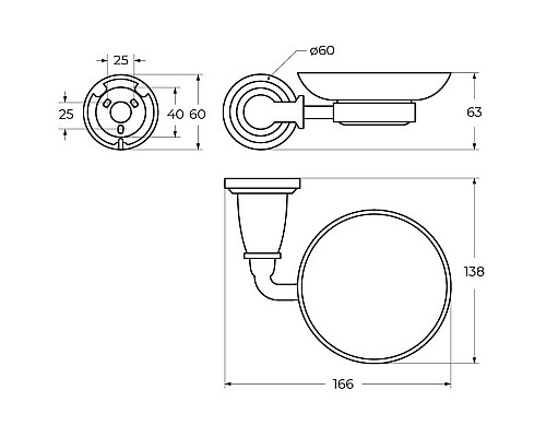 Держатель мыльницы подвесной ART&MAX AM-E-2603-Cr