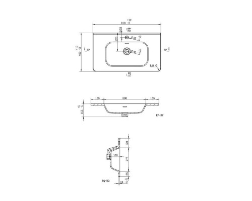 Раковина для ванной 80 см, Uperwood Monica, белая глянцевая