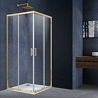 Душевой уголок Vincea Alpha VSS-3AL100CLG, 1000x1000, брашированное золото