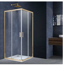Душевой уголок Vincea Alpha VSS-3AL100CLG, 1000x1000, брашированное золото