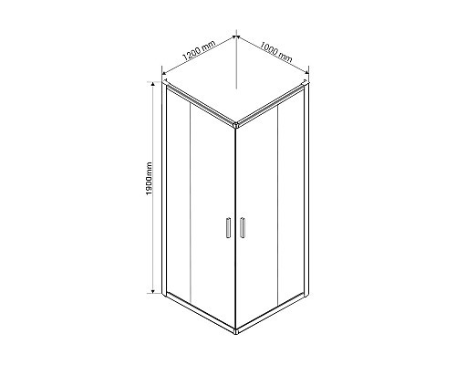 Душевой уголок Vincea Garda VSS-1G1012CGB 1200x1000 черный стекло тонинрованное