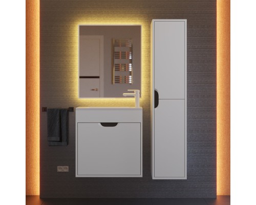 Тумба с раковиной подвесная Uperwood Modul 60х21х62 см, белая/графит