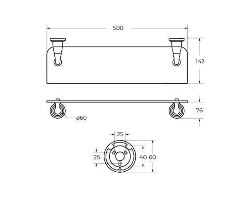 Полка стеклянная подвесная ART&MAX AM-E-2611-Do