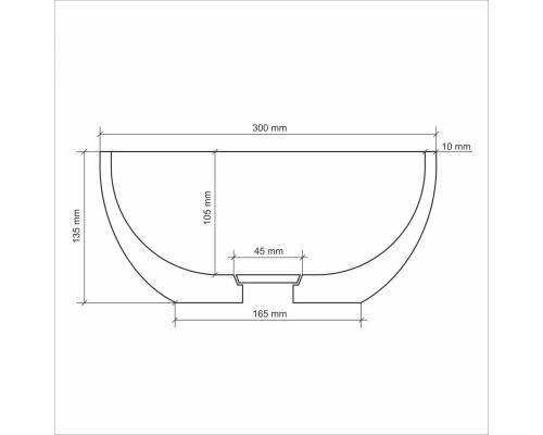Раковина накладная бетонная Uperwood Belfast 30х30х13,5 см, круглая, черная