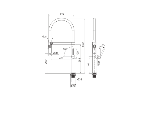 Смеситель для кухни Paulmark Leader Le214101-G Золото