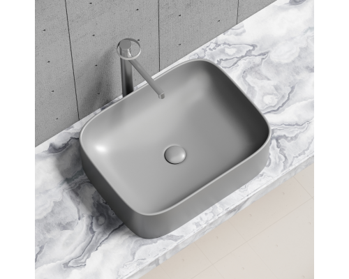 Чаша накладная прямоугольная Ceramica Nova Element 50x38 Антрацит Матовый