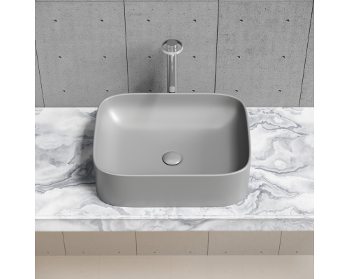 Чаша накладная прямоугольная Ceramica Nova Element 50x38 Антрацит Матовый