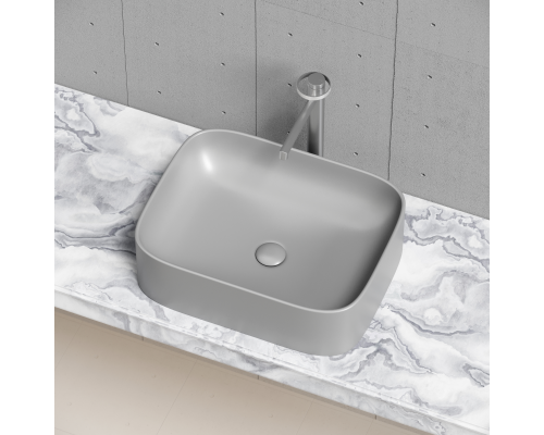 Чаша накладная прямоугольная Ceramica Nova Element 50x38 Антрацит Матовый