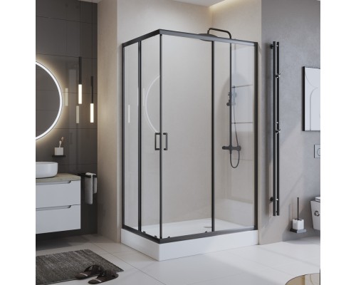 Душевой уголок BelBagno Uno 120х90 Черный матовый